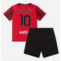 Echipament fotbal AC Milan Rafael Leao #10 Tricou Acasa 2023-24 pentru copii maneca scurta (+ Pantaloni scurti)